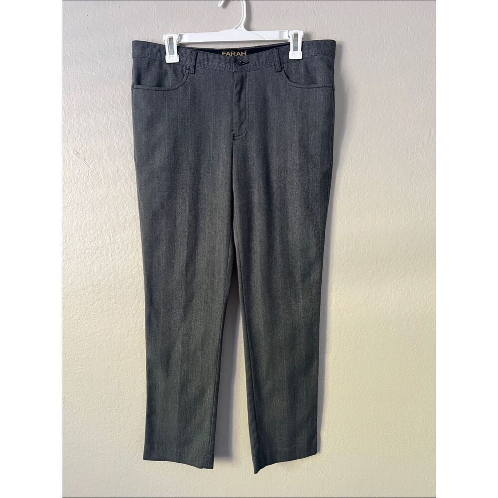 Vintage Farah Men's Gray Straight Leg Pants Slacks W34 L32